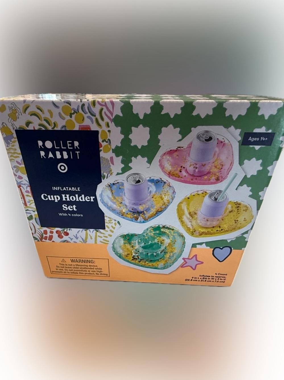 Roller Rabbit Heart Inflatable Cup Holders